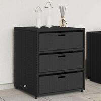 Opbevaringsskab til haven 55x59x69 cm polyrattan sort