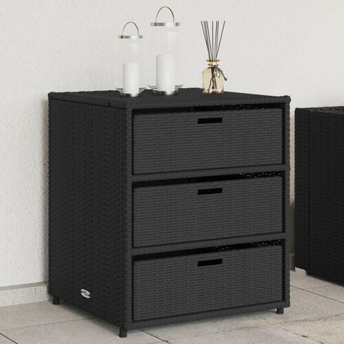 Opbevaringsskab til haven 55x59x69 cm polyrattan sort
