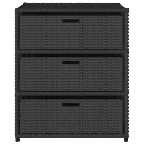 Opbevaringsskab til haven 55x59x69 cm polyrattan sort