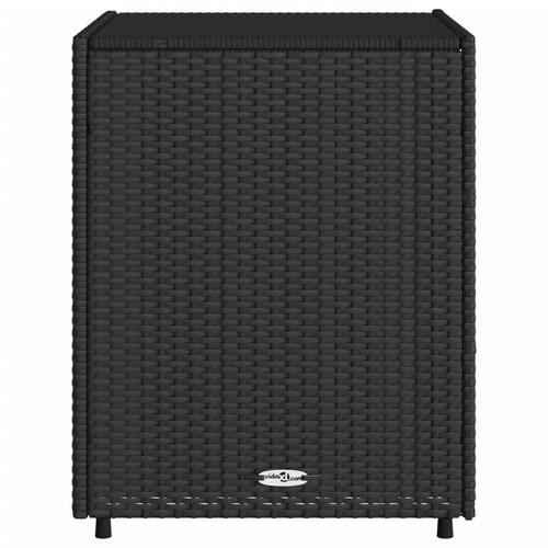 Opbevaringsskab til haven 55x59x69 cm polyrattan sort