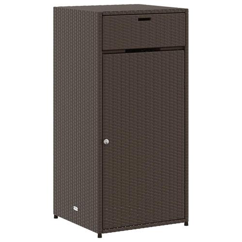 Opbevaringsskab til haven 55x55x111 cm polyrattan brun