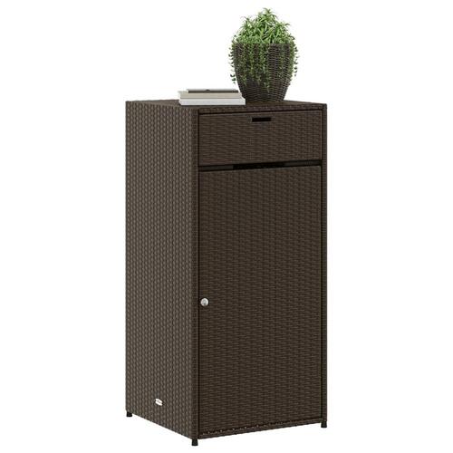 Opbevaringsskab til haven 55x55x111 cm polyrattan brun