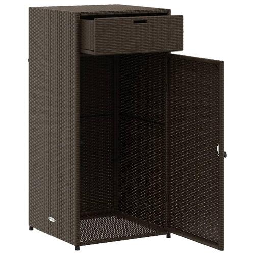 Opbevaringsskab til haven 55x55x111 cm polyrattan brun
