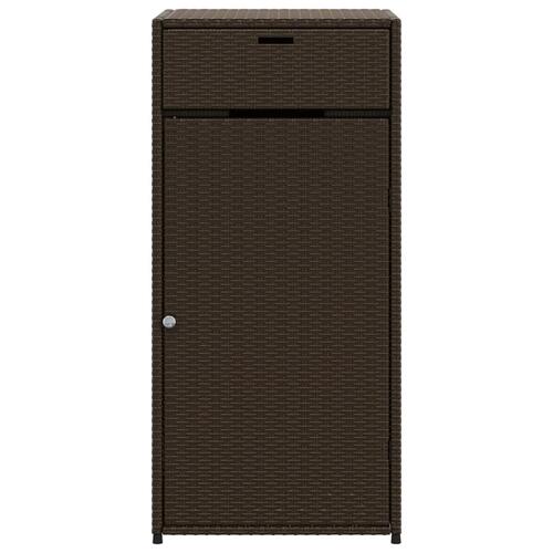 Opbevaringsskab til haven 55x55x111 cm polyrattan brun