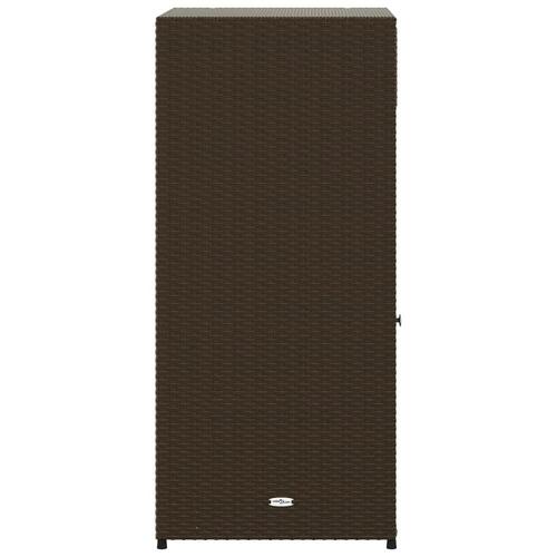 Opbevaringsskab til haven 55x55x111 cm polyrattan brun