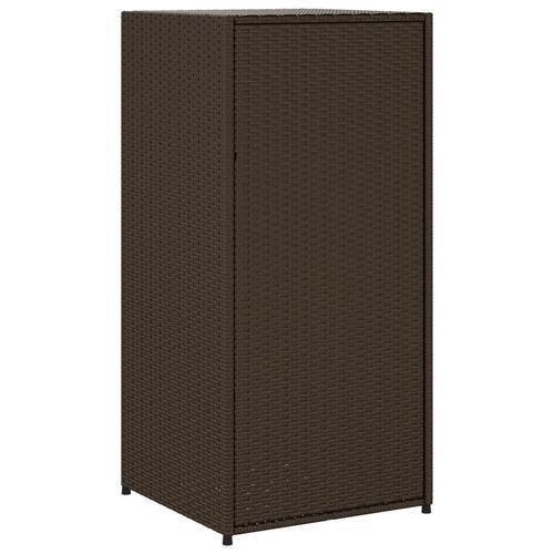 Opbevaringsskab til haven 55x55x111 cm polyrattan brun