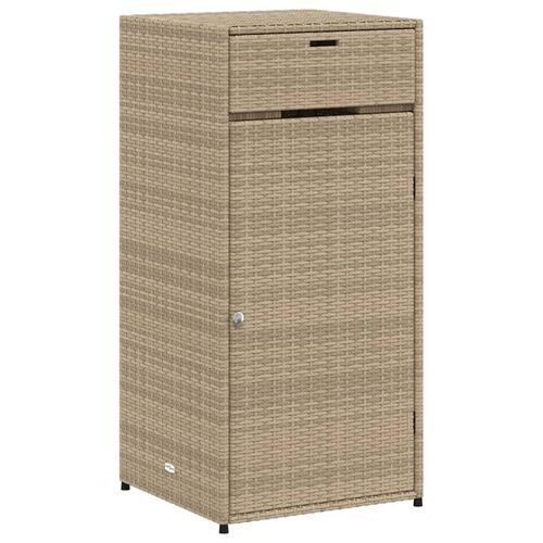 Opbevaringsskab til haven 55x55x111 cm polyrattan beige