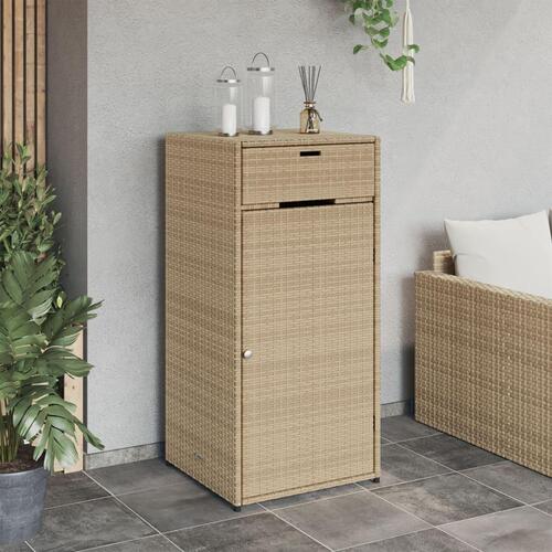 Opbevaringsskab til haven 55x55x111 cm polyrattan beige