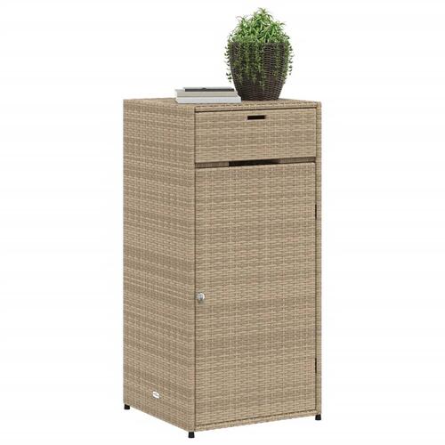 Opbevaringsskab til haven 55x55x111 cm polyrattan beige