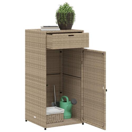 Opbevaringsskab til haven 55x55x111 cm polyrattan beige