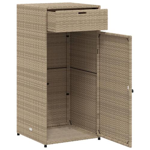 Opbevaringsskab til haven 55x55x111 cm polyrattan beige