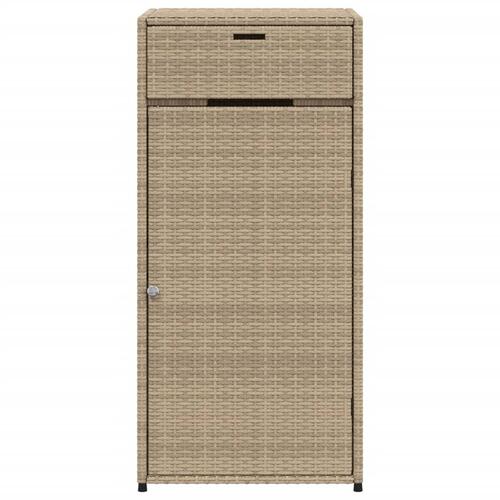 Opbevaringsskab til haven 55x55x111 cm polyrattan beige