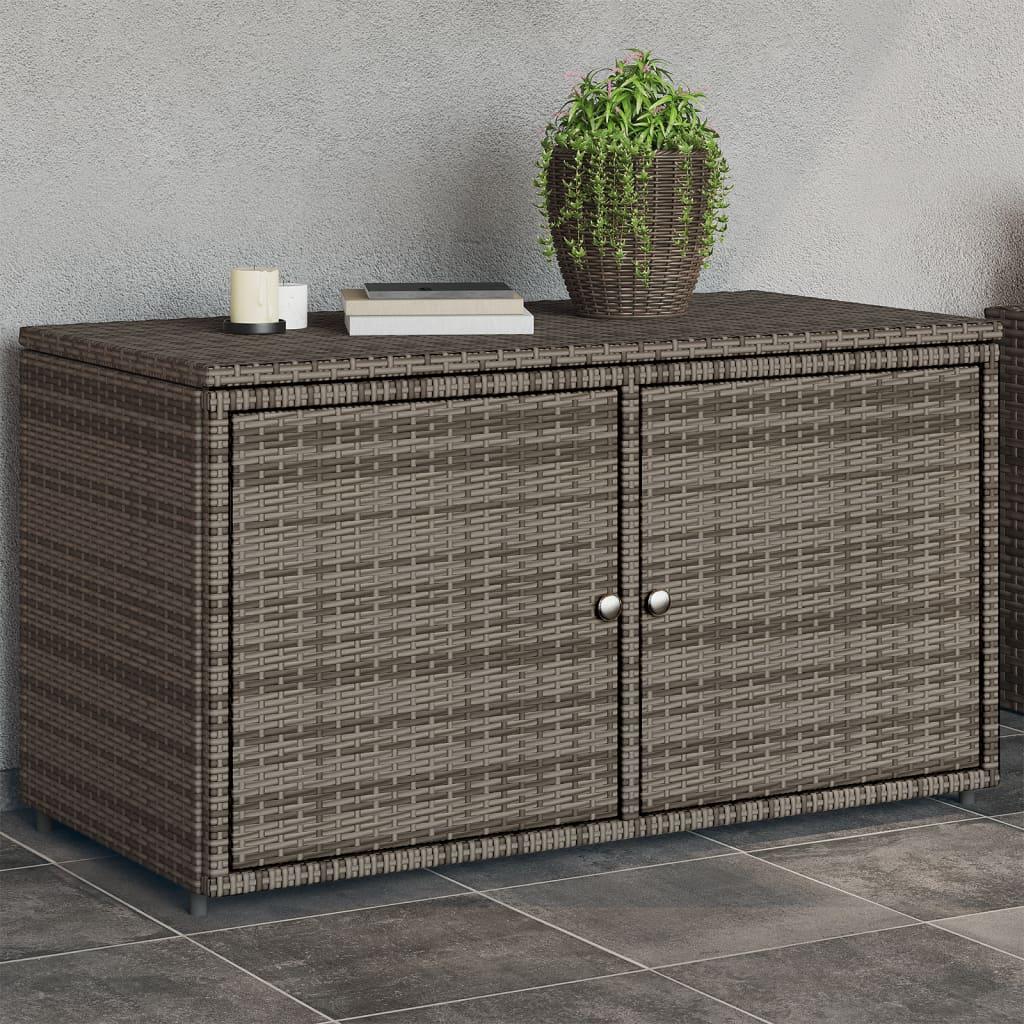 Opbevaringsskab til haven 110x55x60,5 cm polyrattan grå
