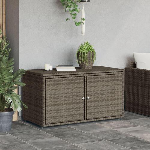 Opbevaringsskab til haven 110x55x60,5 cm polyrattan grå