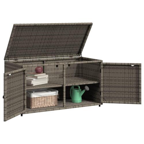 Opbevaringsskab til haven 110x55x60,5 cm polyrattan grå