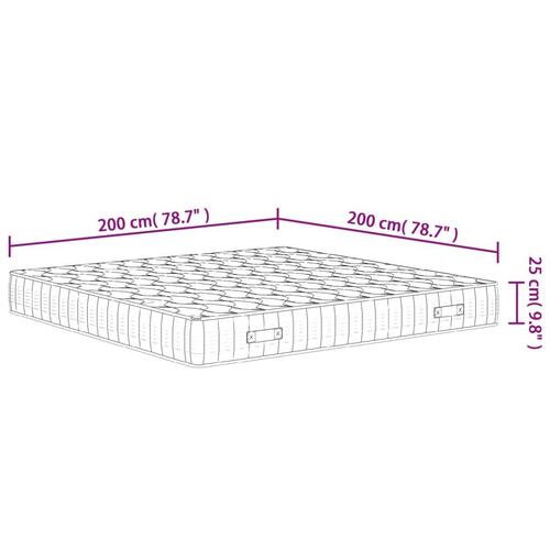 Springmadras m. pocket-fjedre medium fasthed 200x200 cm