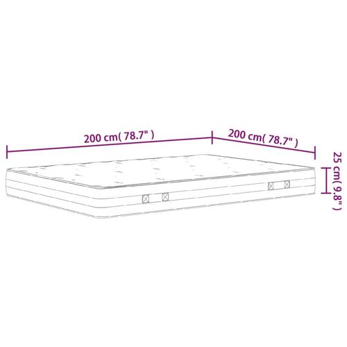 Springmadras m. pocket-fjedre medium fasthed 200x200 cm