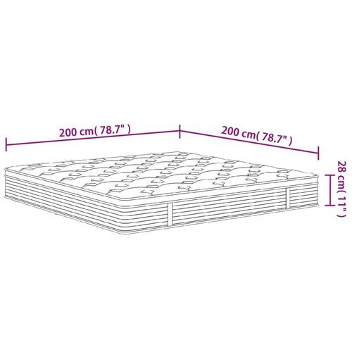 Springmadras m. pocket-fjedre medium plus 200x200 cm