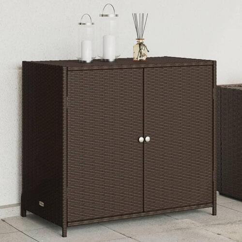 Opbevaringsskab til haven 83x45x76 cm polyrattan brun