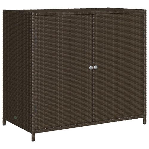 Opbevaringsskab til haven 83x45x76 cm polyrattan brun