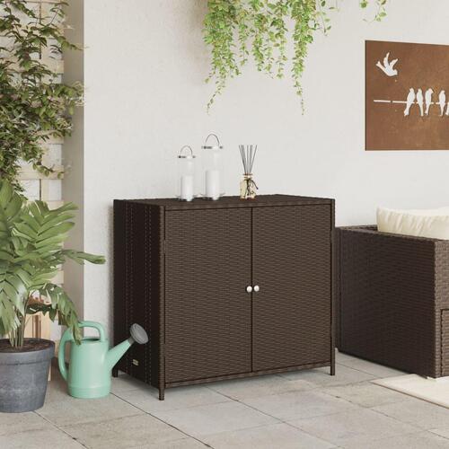 Opbevaringsskab til haven 83x45x76 cm polyrattan brun