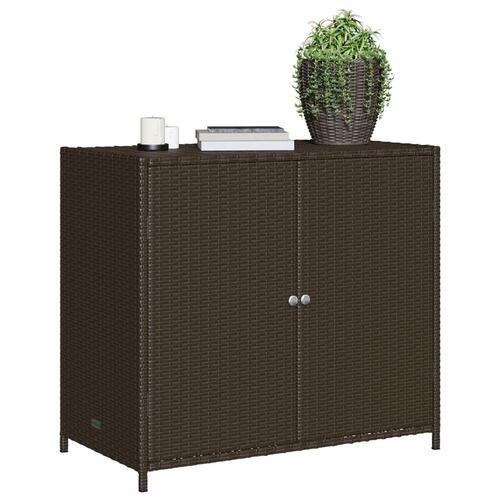 Opbevaringsskab til haven 83x45x76 cm polyrattan brun