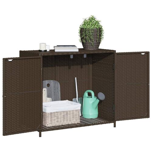 Opbevaringsskab til haven 83x45x76 cm polyrattan brun
