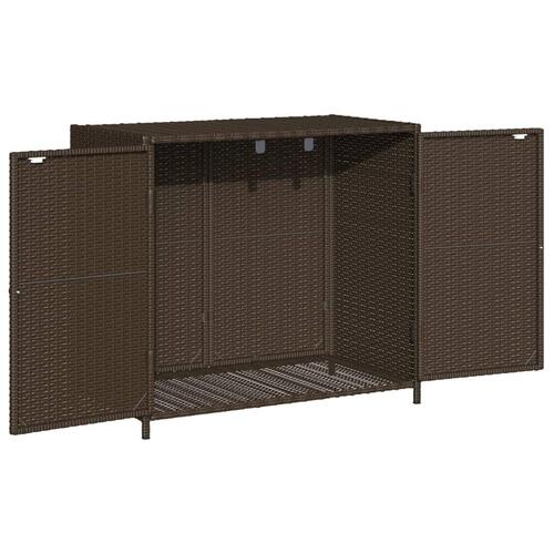 Opbevaringsskab til haven 83x45x76 cm polyrattan brun