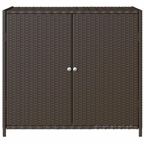 Opbevaringsskab til haven 83x45x76 cm polyrattan brun