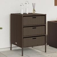 Opbevaringsskab til haven 55x59x80 cm polyrattan brun