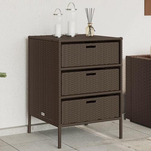 Opbevaringsskab til haven 55x59x80 cm polyrattan brun