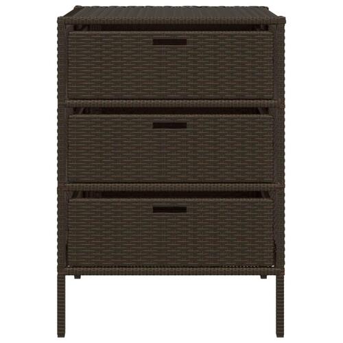 Opbevaringsskab til haven 55x59x80 cm polyrattan brun