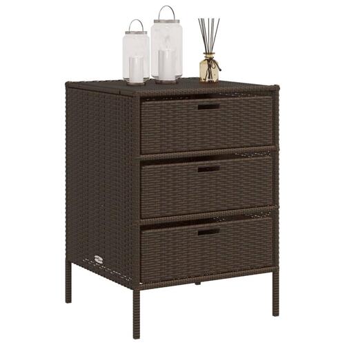 Opbevaringsskab til haven 55x59x80 cm polyrattan brun