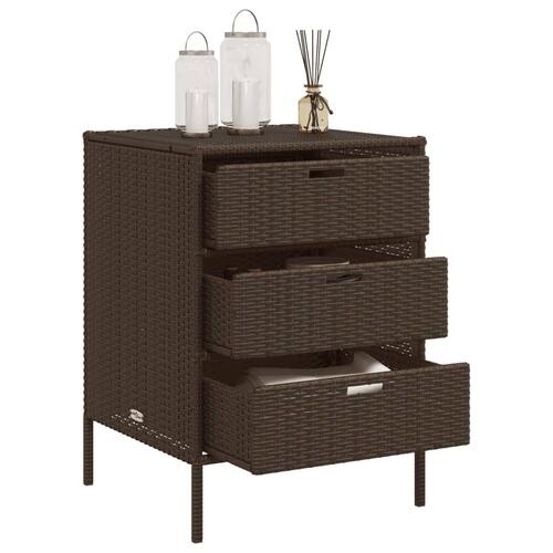 Opbevaringsskab til haven 55x59x80 cm polyrattan brun