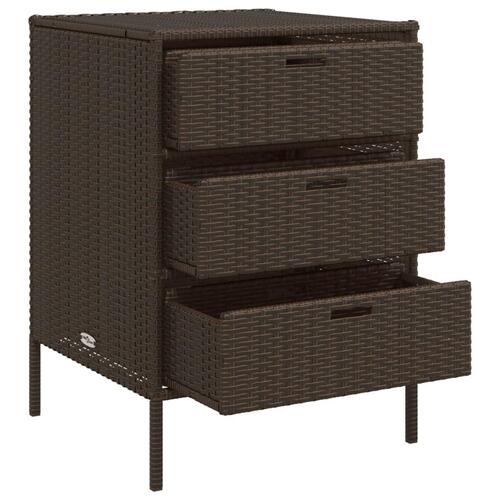 Opbevaringsskab til haven 55x59x80 cm polyrattan brun