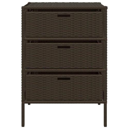 Opbevaringsskab til haven 55x59x80 cm polyrattan brun