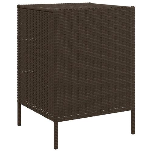 Opbevaringsskab til haven 55x59x80 cm polyrattan brun