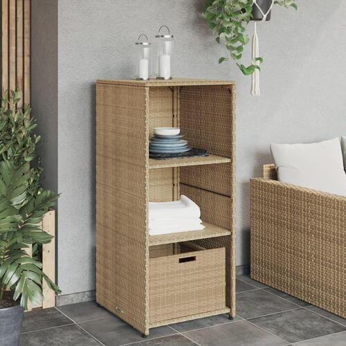 Opbevaringsskab til haven 50x55x115 cm polyrattan beige