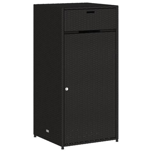 Opbevaringsskab til haven 55x55x111 cm polyrattan sort