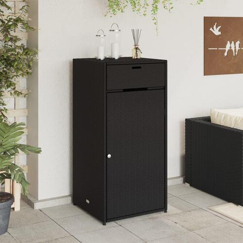 Opbevaringsskab til haven 55x55x111 cm polyrattan sort