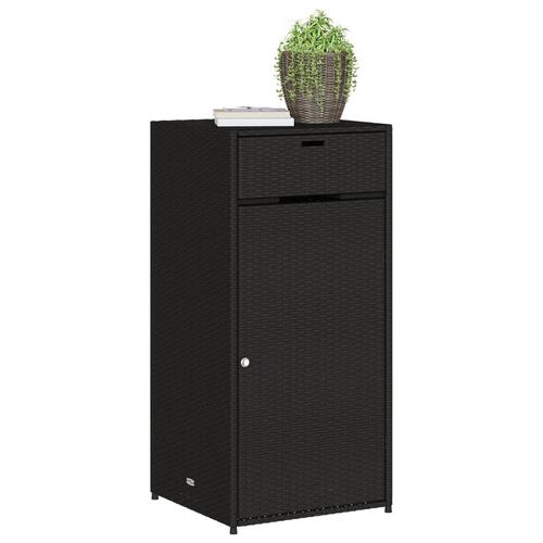 Opbevaringsskab til haven 55x55x111 cm polyrattan sort