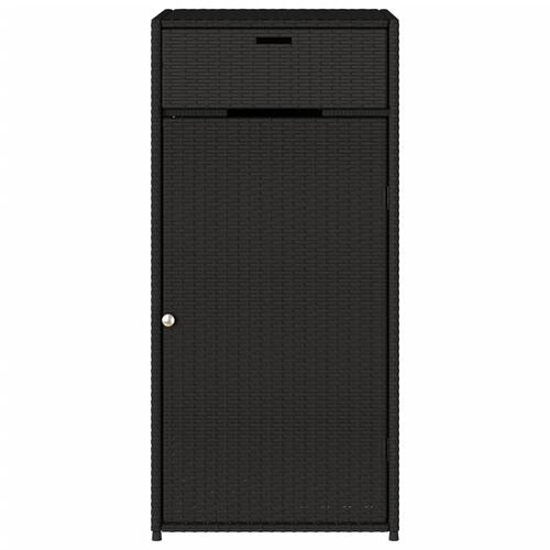 Opbevaringsskab til haven 55x55x111 cm polyrattan sort