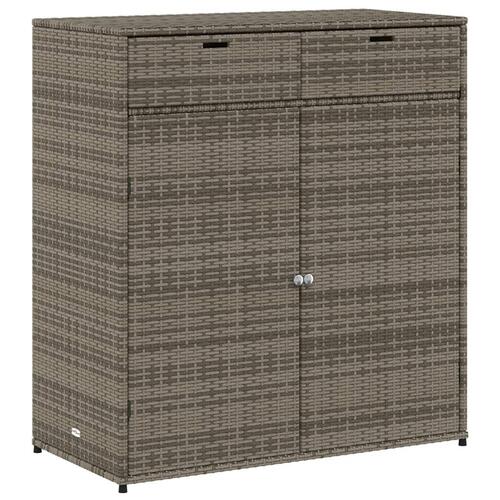 Opbevaringsskab til haven 105x55x113 cm polyrattan grå