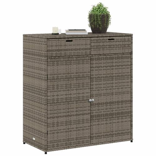 Opbevaringsskab til haven 105x55x113 cm polyrattan grå