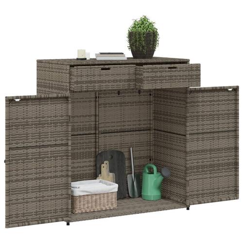 Opbevaringsskab til haven 105x55x113 cm polyrattan grå
