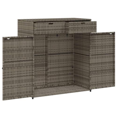 Opbevaringsskab til haven 105x55x113 cm polyrattan grå