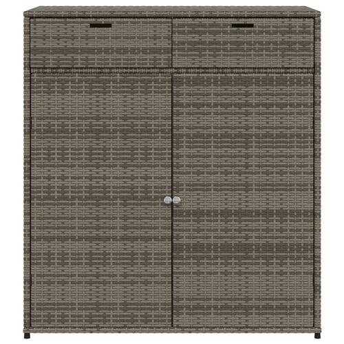 Opbevaringsskab til haven 105x55x113 cm polyrattan grå
