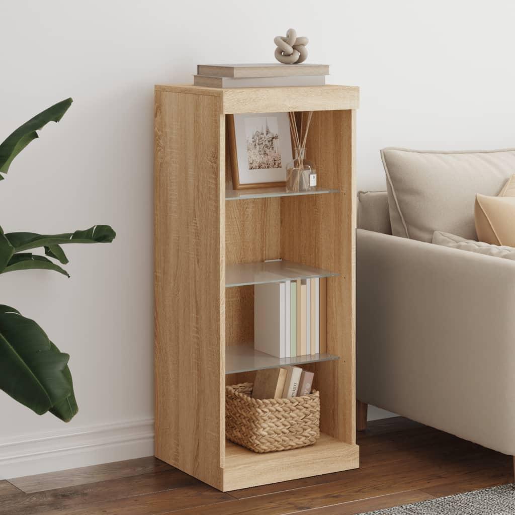 Skænk med LED-lys 41x37x100 cm sonoma-eg billede