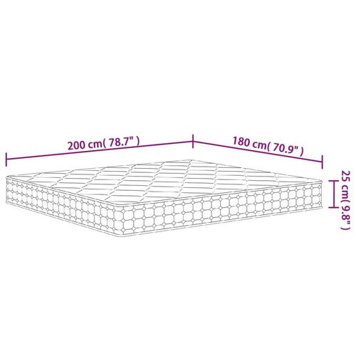 Springmadras m. pocket-fjedre medium fasthed 180x200 cm