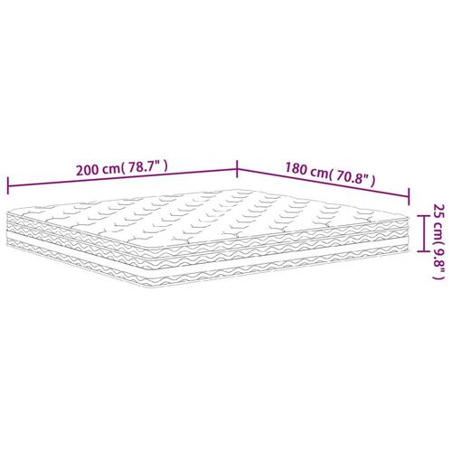 Springmadras med pocket-fjedre medium 180x200 cm